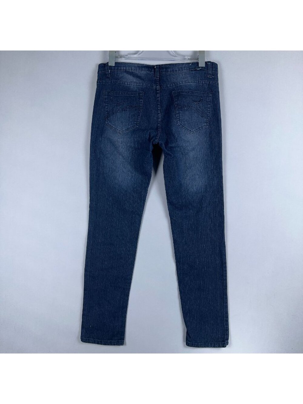 Wave Jeans Skinny Mid-Rise Womens Size 11/12 Blue Dark Wash Stretch